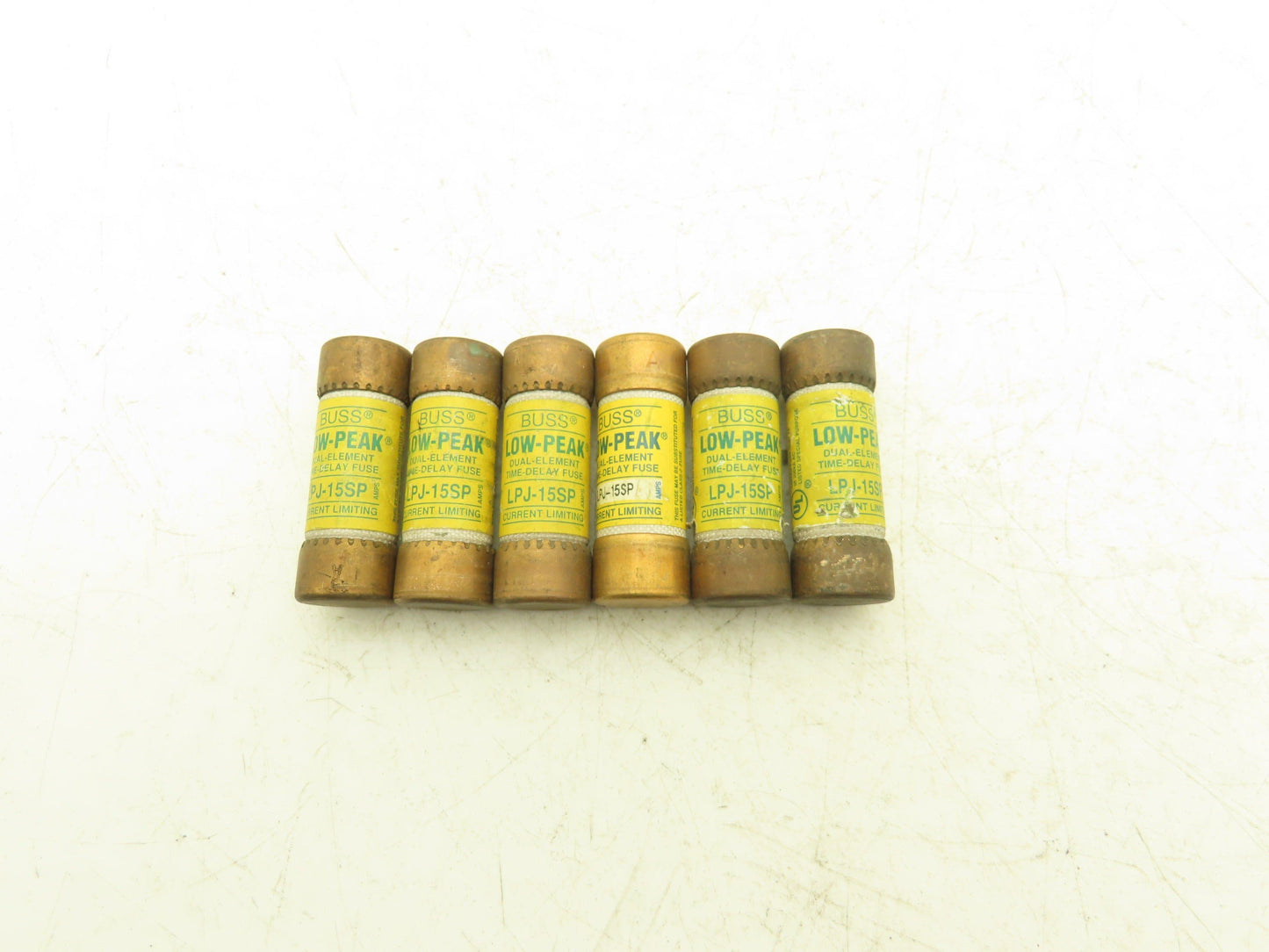 Bussman LPJ-15SP Low-Peak Dual Element Time Delay Fuse 15A 600Vac  Lot of 6