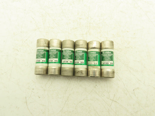 Littelfuse JTD 15 Powr-Pro Time Delay Fuse 15A 600Vac Class J Lot of 6