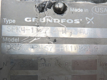 Grundfos SPK4-11/7-A-W-A-AUUV  14" Immersion Coolant Pump 20gpm .75kw 230V 3PH