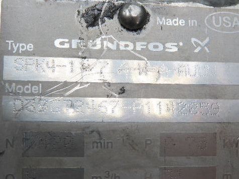 Grundfos SPK4-11/7-A-W-A-AUUV  14" Immersion Coolant Pump 20gpm .75kw 230V 3PH