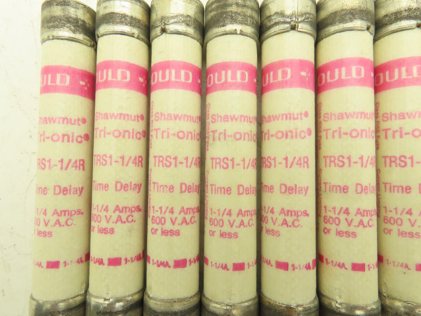 Gould Shawmut TRS1-1/4R Tri-onic Time Delay Fuse 1.25A 600VAC Class RK5 Lot of 9