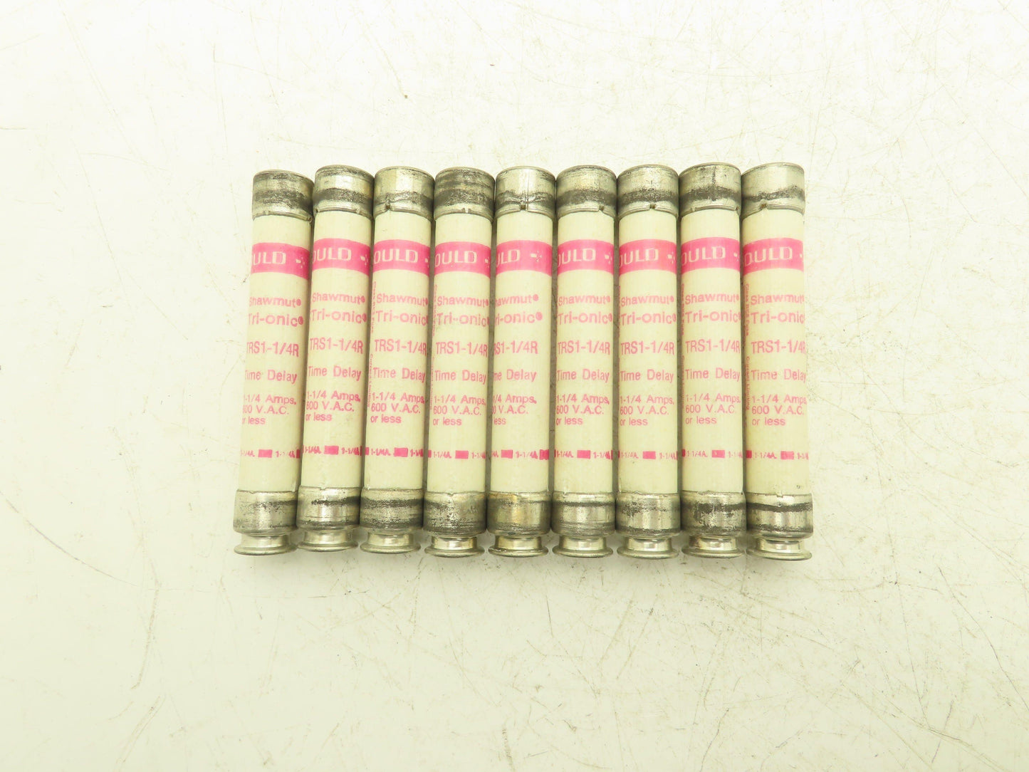 Gould Shawmut TRS1-1/4R Tri-onic Time Delay Fuse 1.25A 600VAC Class RK5 Lot of 9