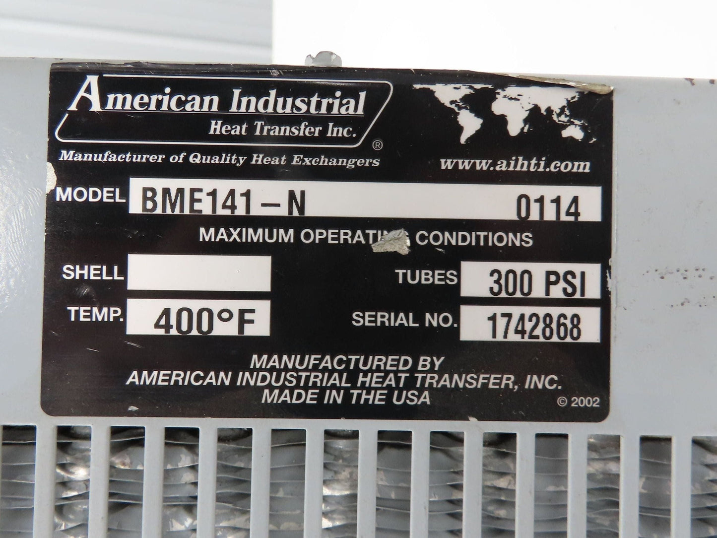 BME-141-N Heat Exchanger 115V Single Pass Side Connection With Attached Filter