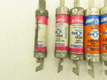 Dual Element Time Delay Fuse 90A 600VAC Class RK5 Mixed Brand Lot of 16