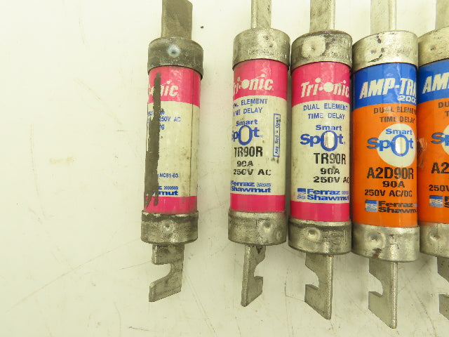 Dual Element Time Delay Fuse 90A 600VAC Class RK5 Mixed Brand Lot of 16