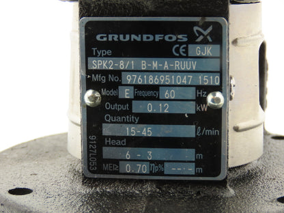 Grundfos SPK2-8/1 B-M-A-RUUV 12" Immersion Coolant Pump 15-45L/m .12kw 230V 3PH