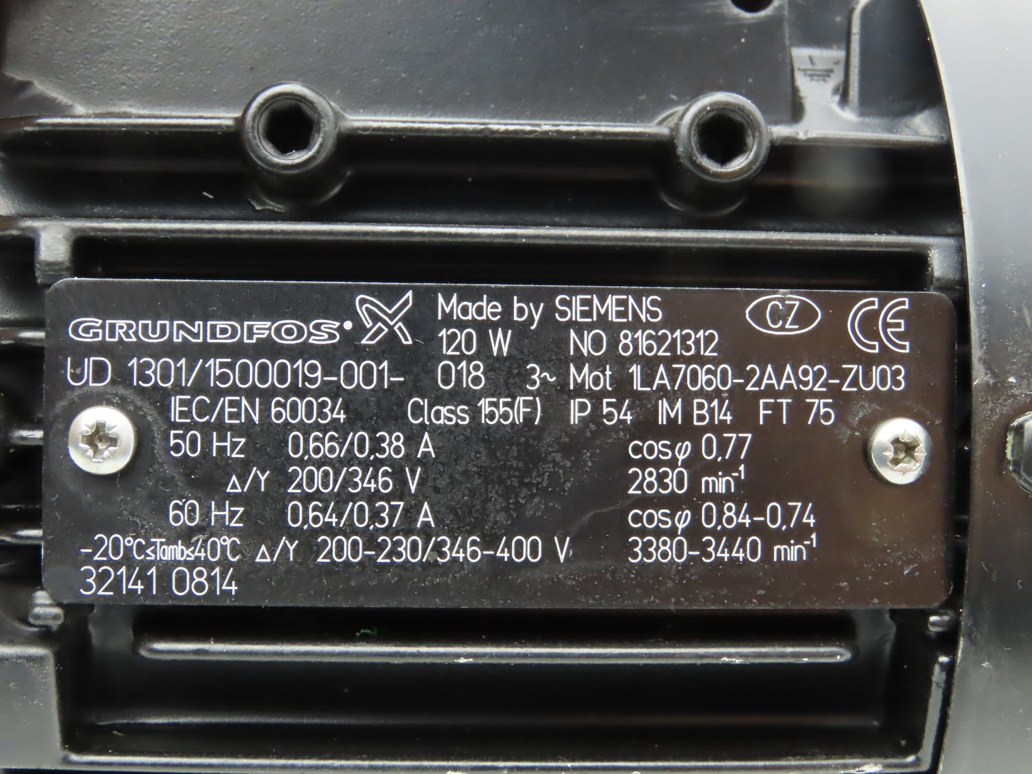 Grundfos SPK2-8/1 B-M-A-RUUV 12" Immersion Coolant Pump 15-45L/m .12kw 230V 3PH