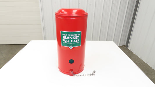 Cotton Goods Vintage Fite Rite Woolen Fire & First Aid Blanket With Cannister