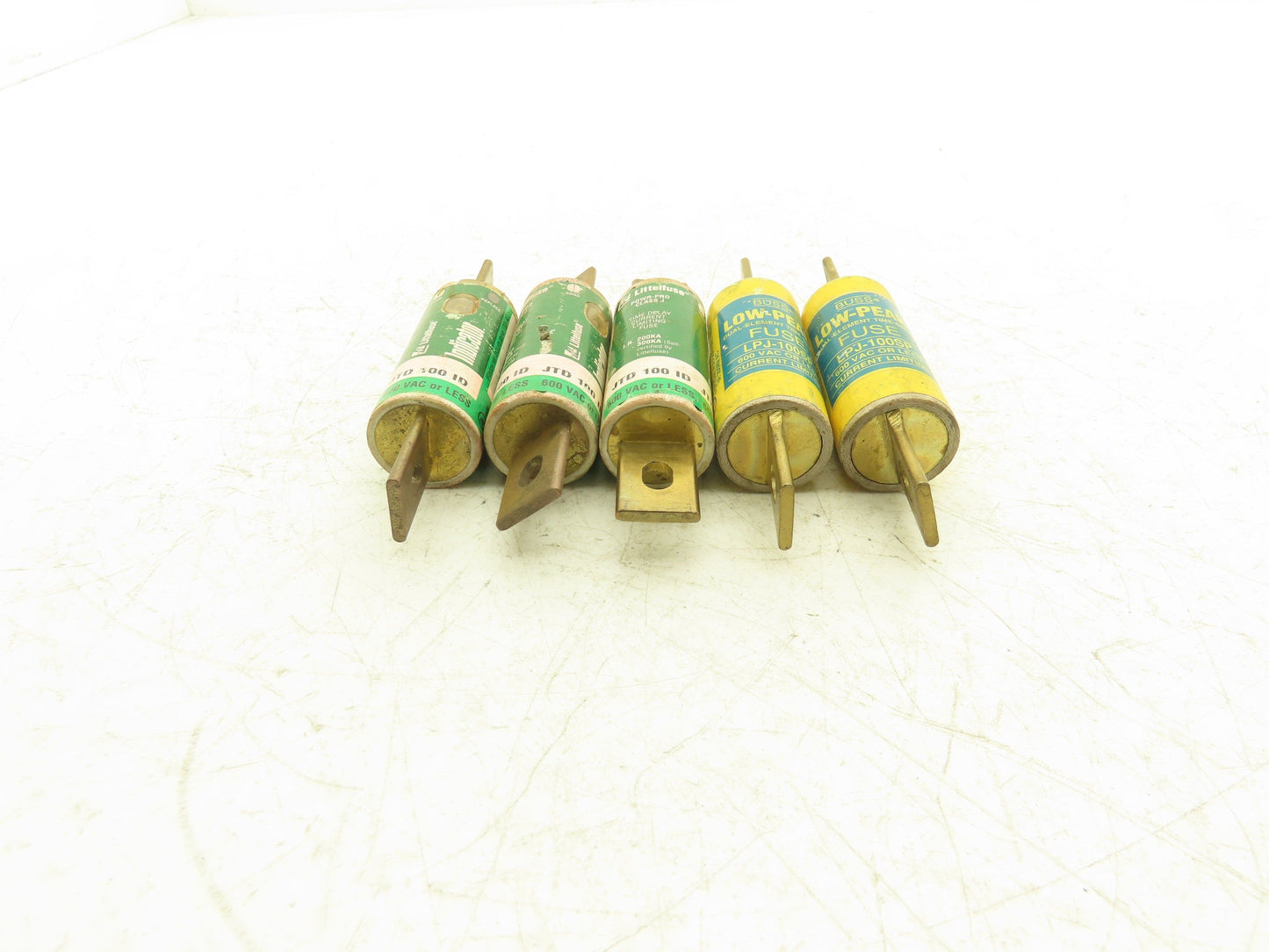 Time Delay Fuse 100A 600VAC Class J Mixed Brand Lot of 5