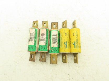 Time Delay Fuse 100A 600VAC Class J Mixed Brand Lot of 5