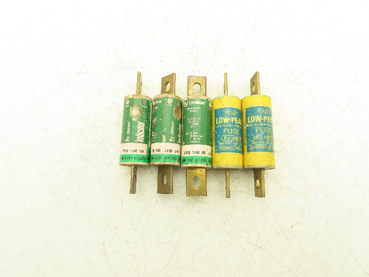 Time Delay Fuse 100A 600VAC Class J Mixed Brand Lot of 5