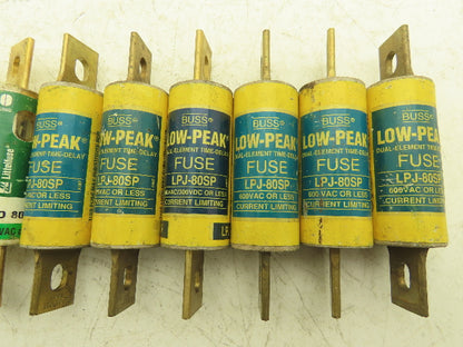 Time Delay Fuse 80A 600VAC Class J Mixed Brand Lot of 8
