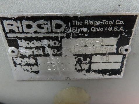 Ridgid 1822-I Pipe Threader Threading Machine Cart Auto Chuck 815 Head 1/2-2"NTP