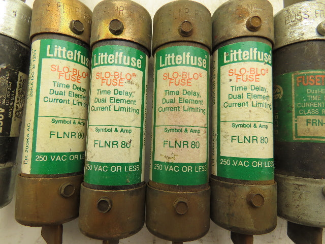 Time Delay Dual Element Fuse 80A 250VAC Class RK5 Mixed Brand Lot of 11