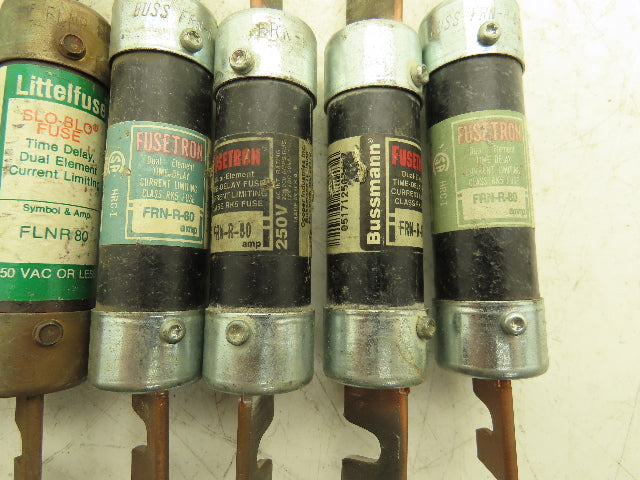 Time Delay Dual Element Fuse 80A 250VAC Class RK5 Mixed Brand Lot of 11