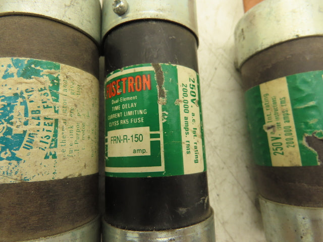 Fusetron FRN-R-150 Dual Element Time Delay Fuse 150A 250VAC Class RK5 Lot of 6