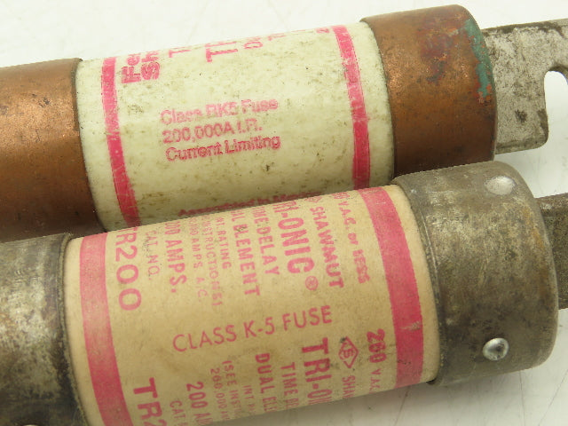 Gould Shawmut TR200R Dual Element Time Delay Fuse 200A 250VAC Class RK5 Lot of 4