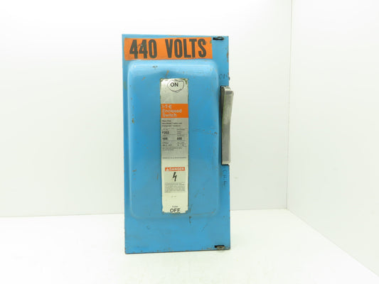 Siemens F-353 I-T-E Enclosed Switch Fusible 100A 600VAC 3-Pole Type 1