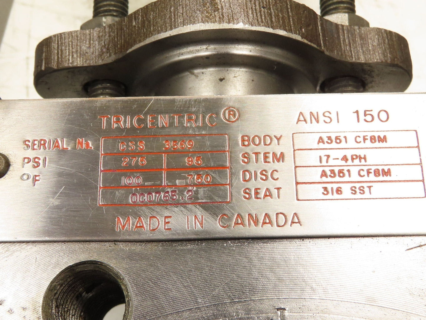 Tricentric 4" Stainless Butterfly Valve 8-Lug + Hytork-425 Actuator & Positioner