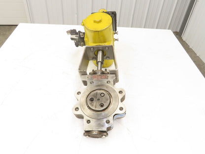 Tricentric 4" Stainless Butterfly Valve 8-Lug + Hytork-425 Actuator & Positioner