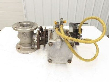 Jamesbury ST-200 3" Stainless Flanged Ball Valve + Air Actuator & Positioner