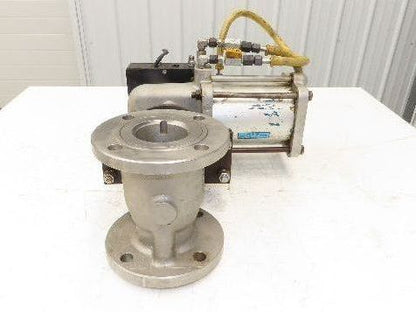 Jamesbury ST-200 3" Stainless Flanged Ball Valve + Air Actuator & Positioner