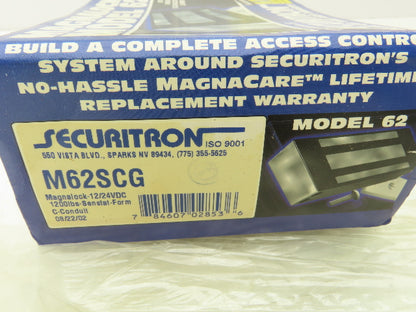 Securitron M62SCG Magnalock Electromagnetic Lock 12/24VDC 1200 lbs Holding Force