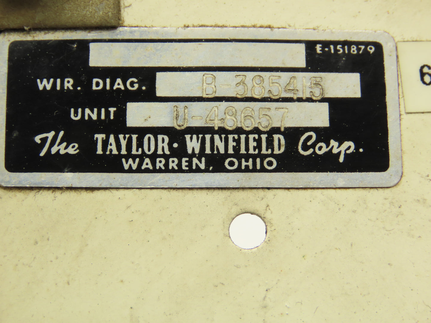 Taylor-Winfield U-48657 Control Panel From ND-24-50 Spot Welder