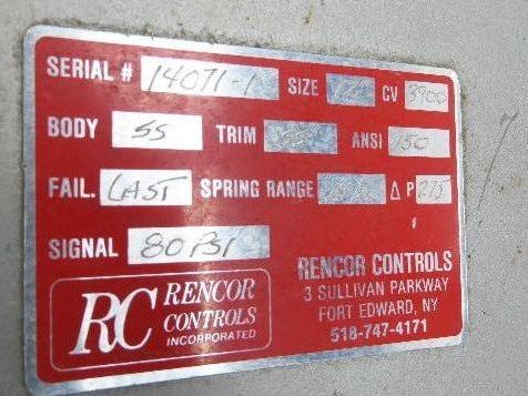 Tricentric B16.34 12" Butterfly Wafer Valve With Hytork 4580 Pneumatic Actuator