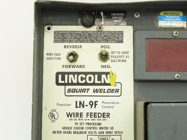 Lincoln Electric 9089 Wire Feeder Control Unit LN9-F Squirt Welder