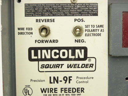 Lincoln Electric 9089 Wire Feeder Control Unit LN9-F Squirt Welder