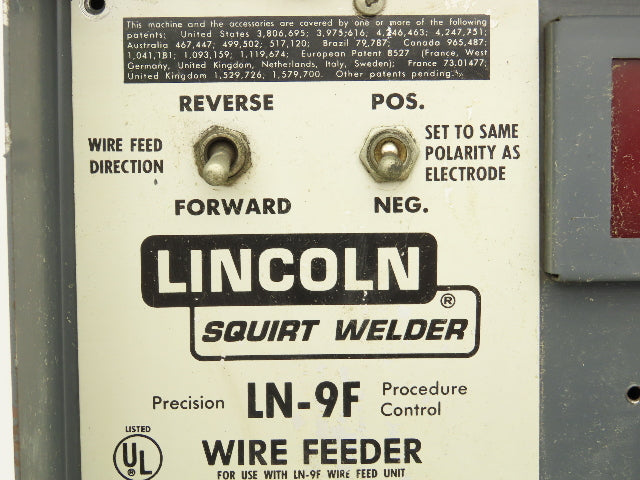 Lincoln Electric 9089 Wire Feeder Control Unit LN9-F Squirt Welder