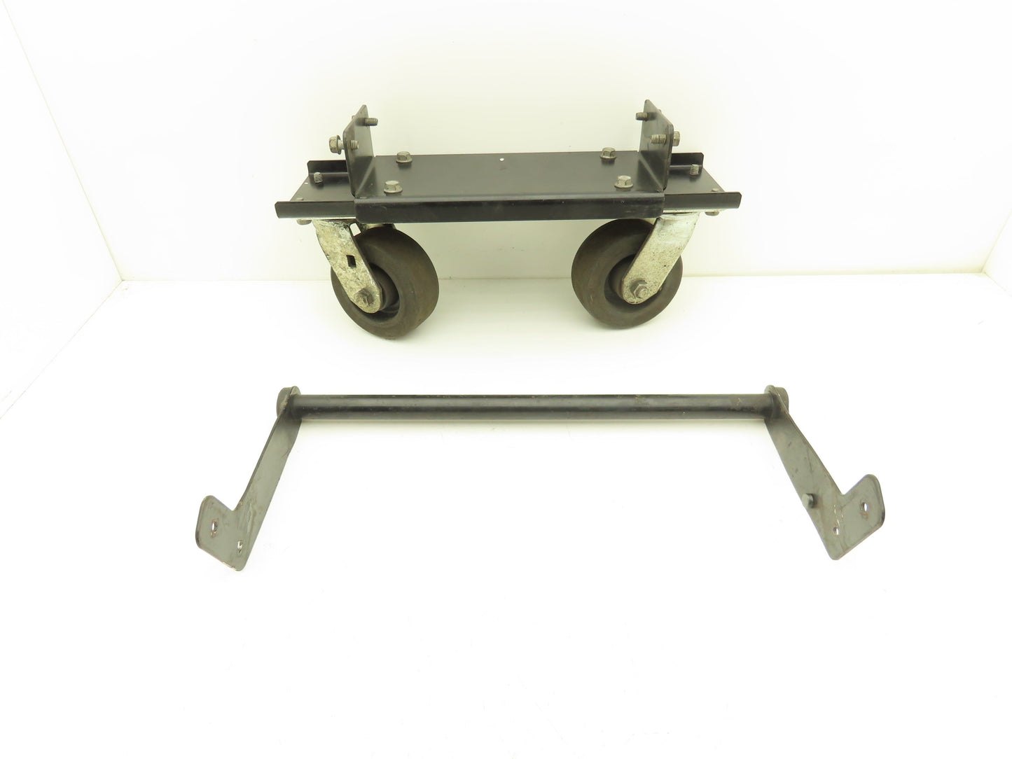 Lincoln Electric Powerwave Front Caster Wheels With Bracket & Handle For Welder