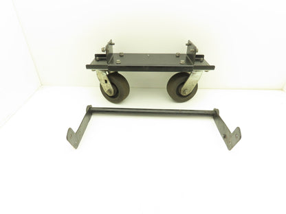 Lincoln Electric Powerwave Front Caster Wheels With Bracket & Handle For Welder