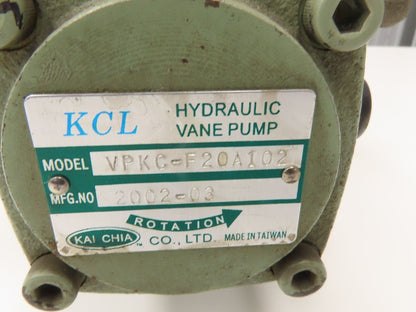 KCL VPKC-F20A102 Hydraulic Vane Pump 20 l/m 250PSI 5GPM 1/2Hp 220/380V 3Ph