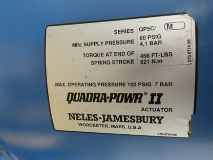 Jamesbury FG06DAGAJ1XESGTF 4x6" Flange Check Valve Quadra-Powr II QP5C Actuator