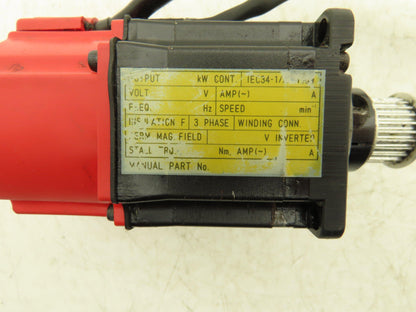 Fanuc A06B-0113-B075 AC Servo Motor 0.2kw 3000RPM Encoder A20B-8200-019