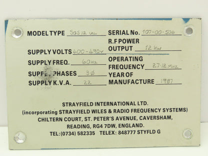 Strayfield 3.00.587 | 15.01.040 ISS3 | cpo 85 9 Relay Circuit Board 110v Input