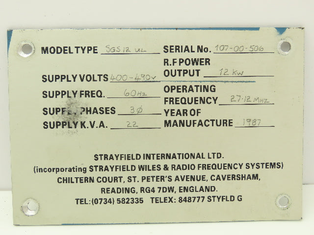 Strayfield 3.00.587 | 15.01.040 ISS3 | cpo 85 9 Relay Circuit Board 110v Input
