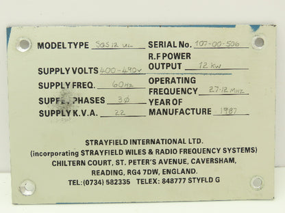 Strayfield 3.00.587 | 15.01.040 ISS3 | cpo 85 9 Relay Circuit Board 110v Input