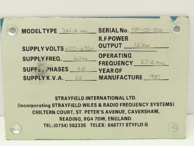 Strayfield 3-00-141 | 15-01-015 ISS1 | CPO 11 85 Relay Circuit Board Switch