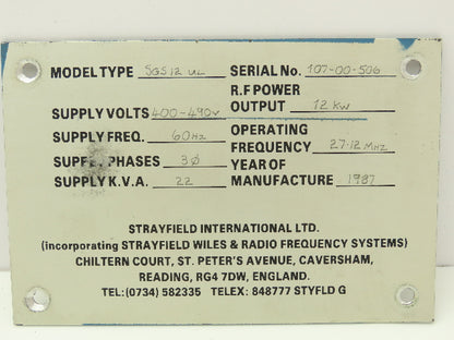 Strayfield 3-00-141 | 15-01-015 ISS1 | CPO 11 85 Relay Circuit Board Switch