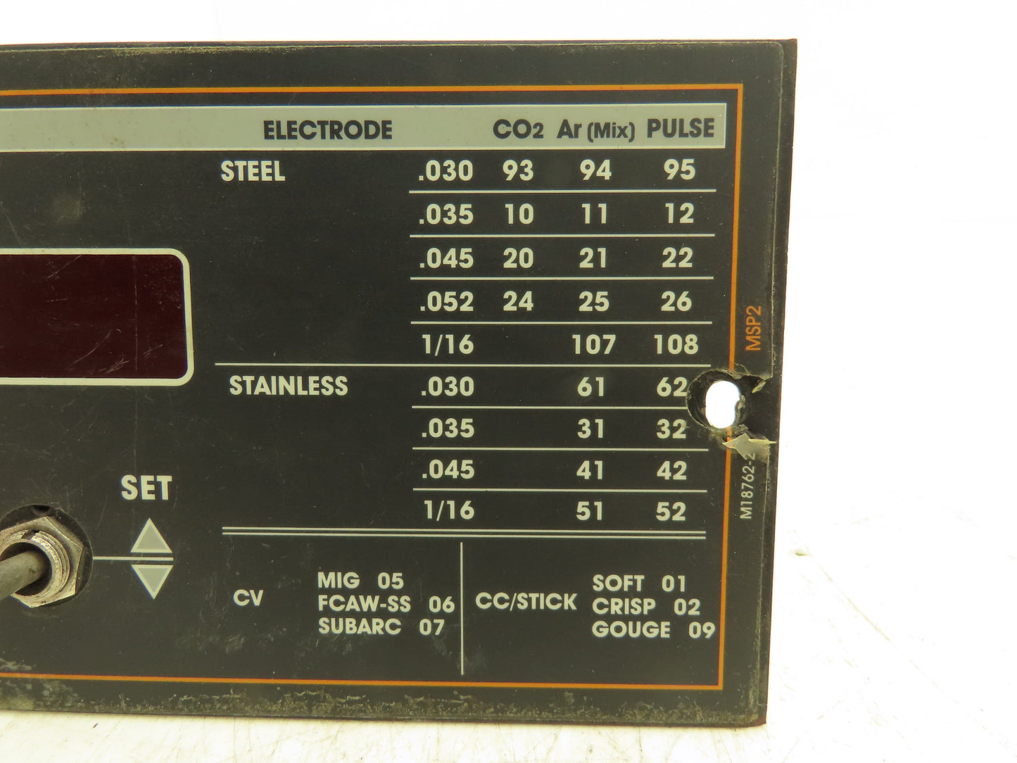 Lincoln Electric M18762-2 Display Control Panel Weld Mode Electrode Settings