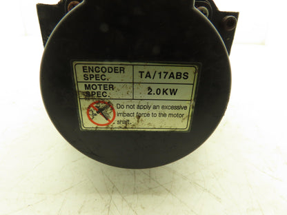 Vision DS-RH20TA-50O AC Servo Motor 2kW 2000 RPM 200V 12.3A 3PH Encoder 35ANN57