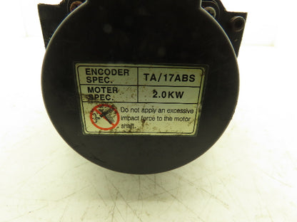 Vision DS-RH20TA-50O AC Servo Motor 2kW 2000 RPM 200V 12.3A 3PH Encoder 35ANN57