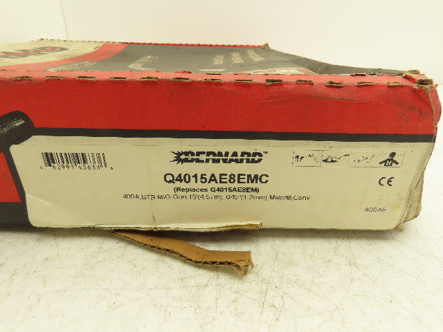 Bernard Q4015AE8EMC Mig Welding Gun 400A BTB 15' Compatible With Miller .45"