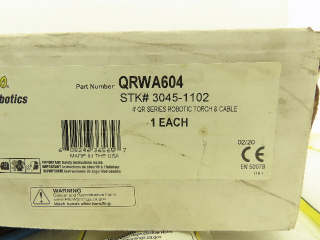 Tweco QRWA604 Robotic Torch And Cable 4' QR Series Possible Mouse Damage
