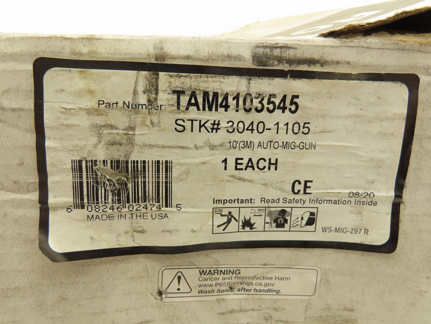 Tweco TAM4103545 Robotic Automatic Mig Gun And 10' Cable