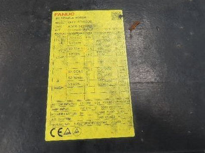 Fanuc A06B-1453-B100 AC Spindle Motor 29.5Hp 3450rpm 131-220v 3ph