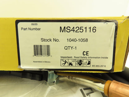 Tweco MS425116 Mig Welding Gun Spray Master 450A Manual Air Cooled 25'